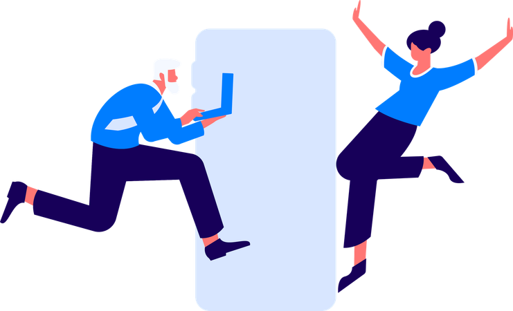 Personen finden ihren Standort auf einer Online-Karte  Illustration