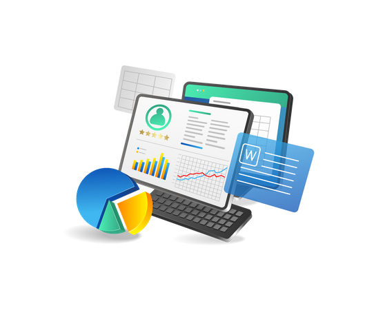 Persönliche Business-Analyst-Daten  Illustration