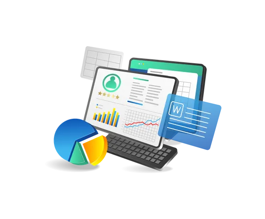 Persönliche Business-Analyst-Daten  Illustration