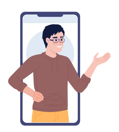 Persönlicher virtueller Assistent auf dem Mobiltelefon  Illustration