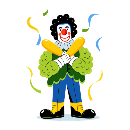 Personnage de clown joyeux  Illustration