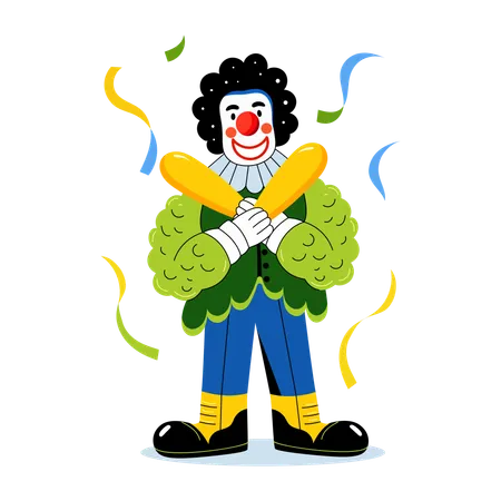 Personnage de clown joyeux  Illustration