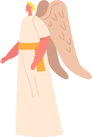 Personnage d'ange être céleste avec des ailes divines  Illustration