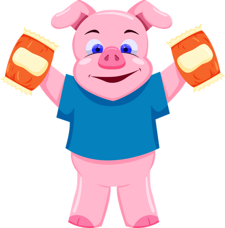 Personnage de cochon  Illustration