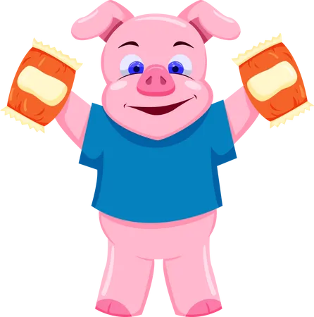 Personnage de cochon  Illustration