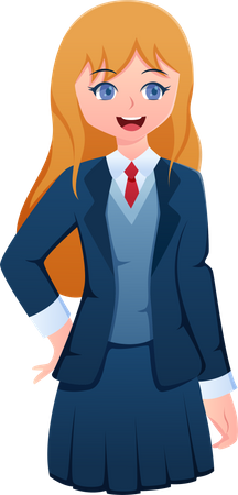 Personnage de fille étudiante  Illustration