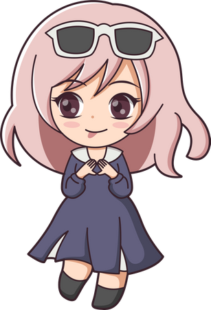 Personnage de fille mignonne  Illustration