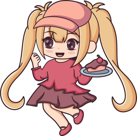 Personnage de fille mignonne  Illustration