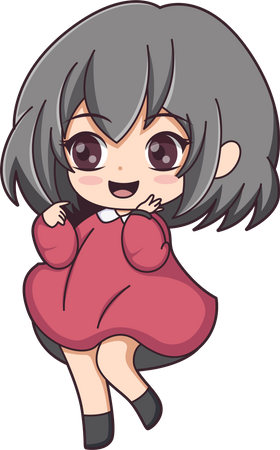 Personnage de fille mignonne  Illustration