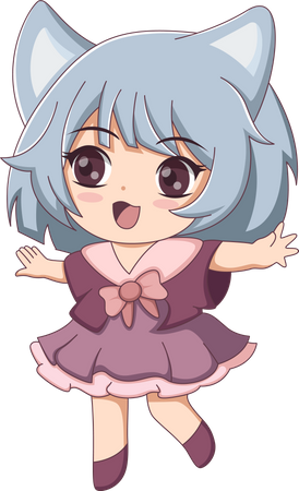 Personnage de fille mignonne  Illustration