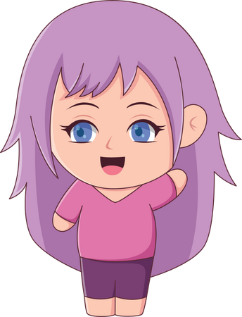 Personnage de fille mignonne  Illustration