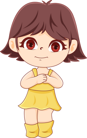Personnage de fille mignonne  Illustration