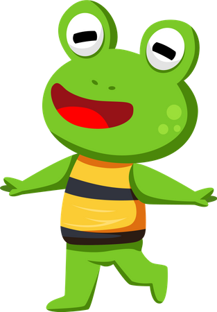 Personnage mignon de grenouille  Illustration