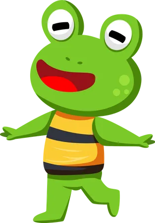 Personnage mignon de grenouille  Illustration