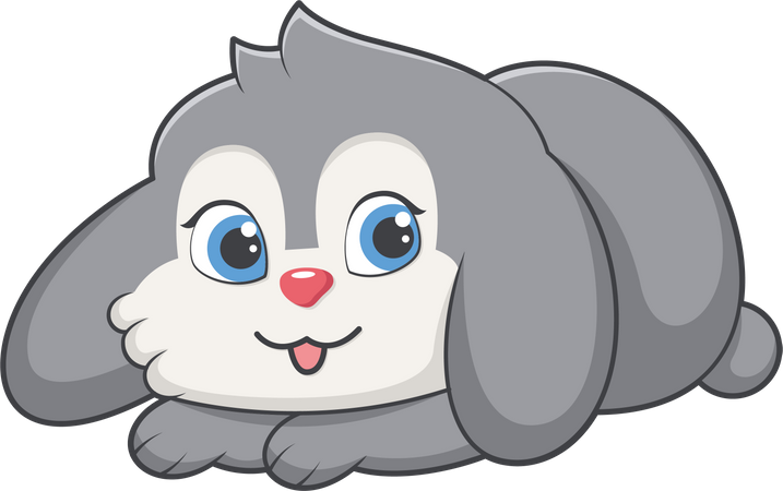 Personnage de lapin mignon  Illustration