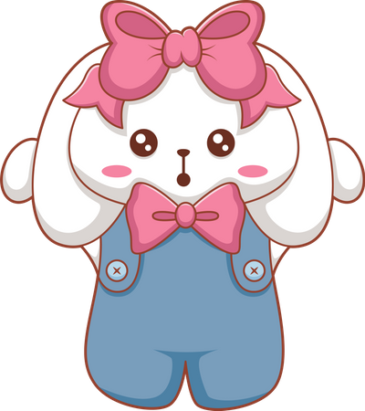 Personnage de lapin mignon  Illustration