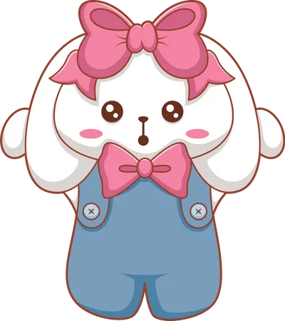 Personnage de lapin mignon  Illustration