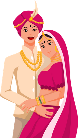 Caractère de mariage indien  Illustration