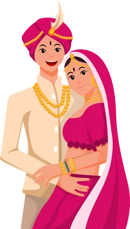 Caractère de mariage indien  Illustration