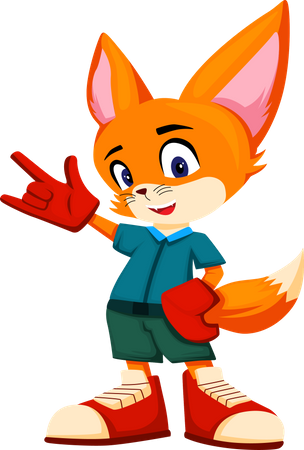 Personnage de renard mignon  Illustration