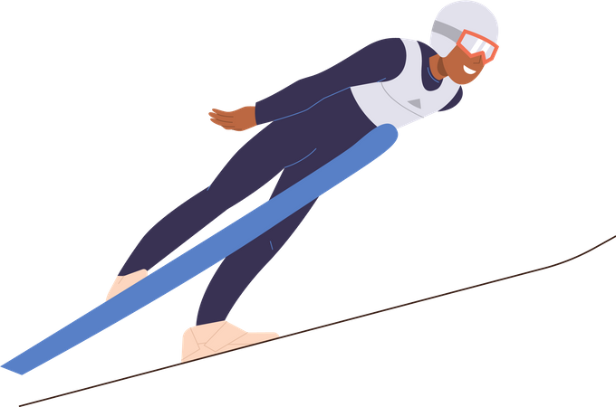 Caractère sportif adulte actif dans des lunettes et des combinaisons appréciant le sport extrême de bobsleigh  Illustration