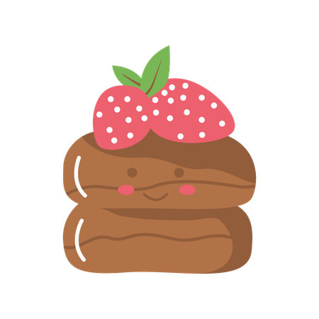 Personnage mignon de délicieux gâteau pain boulangerie dessert nourriture sucrée  Illustration