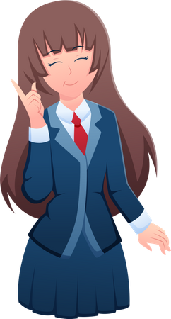 Personnage mignon de fille étudiante  Illustration