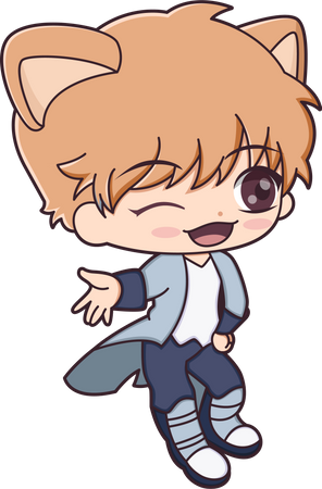 Personnage mignon de garçon d'anime  Illustration