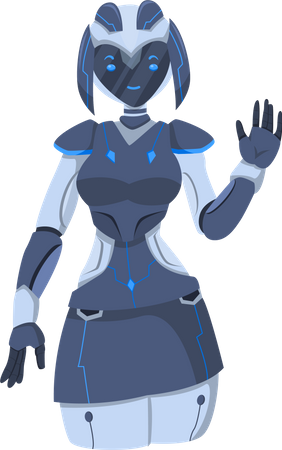 Personnage de robot féminin  Illustration