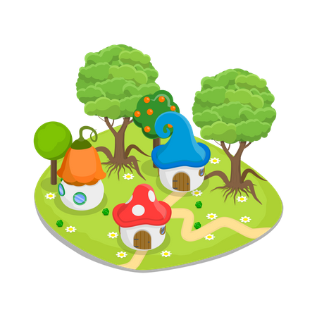 Personnages et objets de contes de fées  Illustration