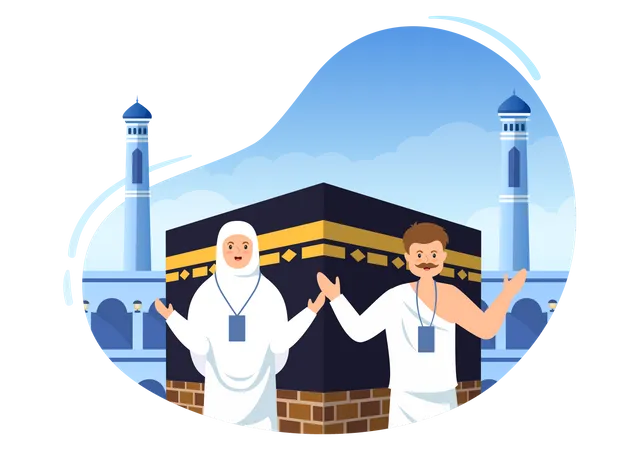 Personne arabe au hajj  Illustration