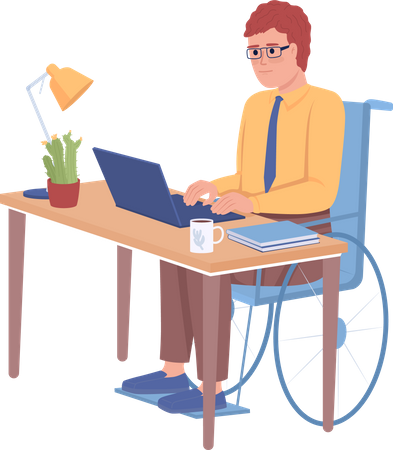 Personne handicapée au travail  Illustration