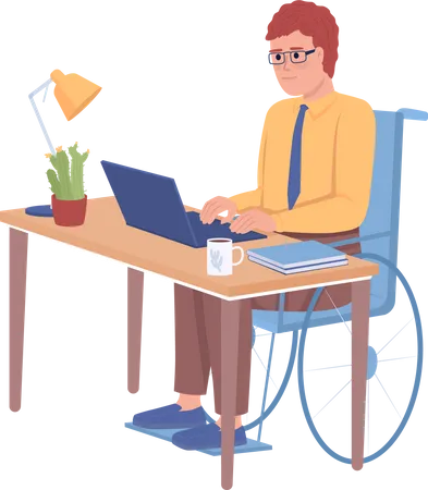 Personne handicapée au travail  Illustration