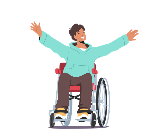 Personne handicapée paralysée  Illustration