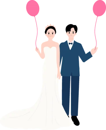 Les gens à la fête de mariage  Illustration