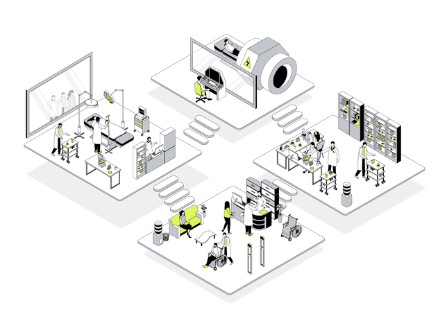 Les gens à l'hôpital  Illustration