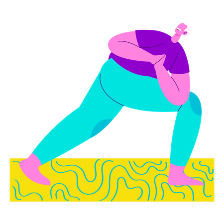 Pose de yoga pour personnes âgées  Illustration