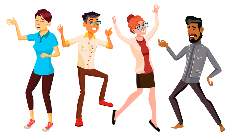 Personnes appréciant la fête  Illustration