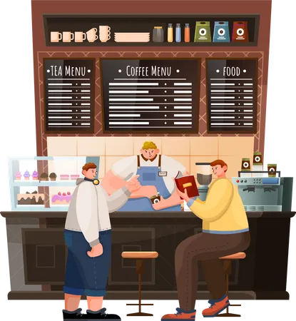 Les gens au café  Illustration