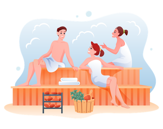 Les gens au spa  Illustration