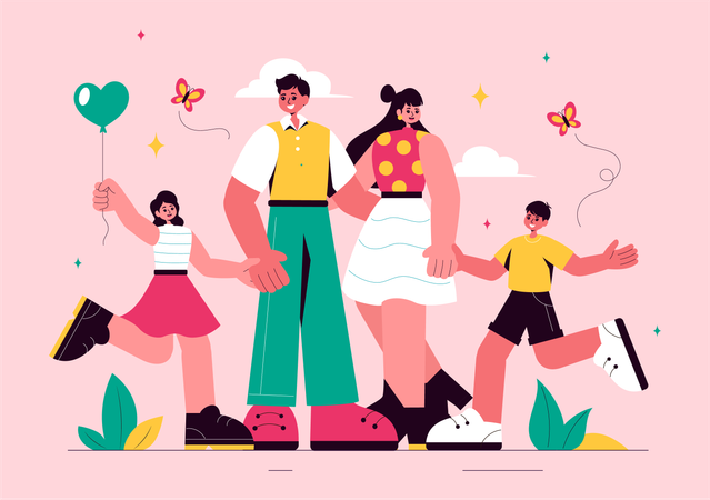 Des gens célèbrent la Journée mondiale des parents  Illustration