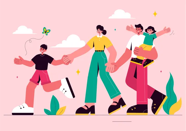 Des gens célèbrent la Journée mondiale des parents  Illustration