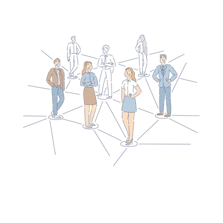 Personnes connectées par Internet Global Web  Illustration