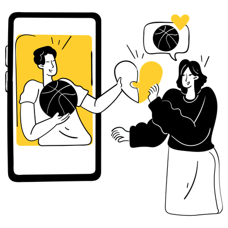 Personnes correspondant à un passe-temps en ligne  Illustration