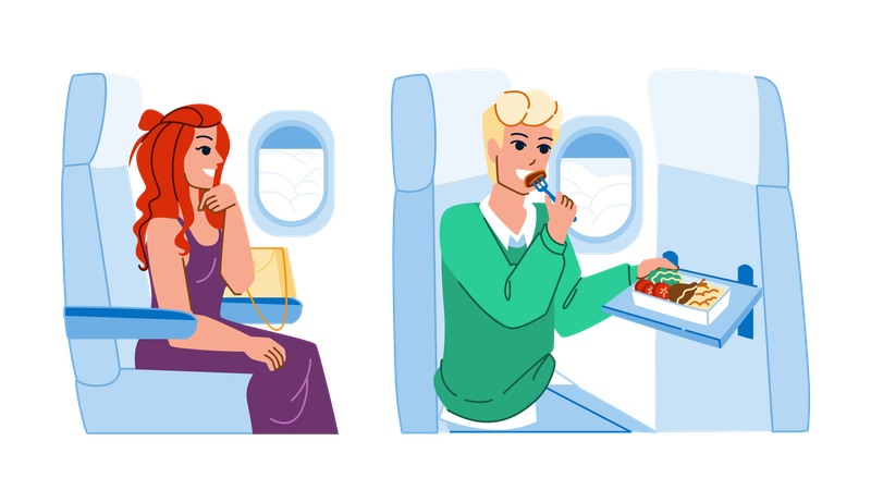 Les gens dans l'avion  Illustration