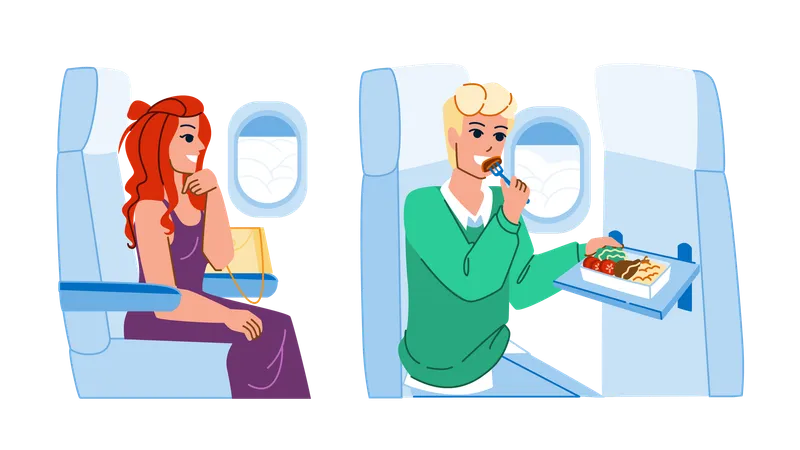 Les gens dans l'avion  Illustration