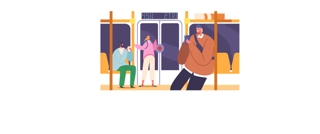 Les gens dans le métro  Illustration