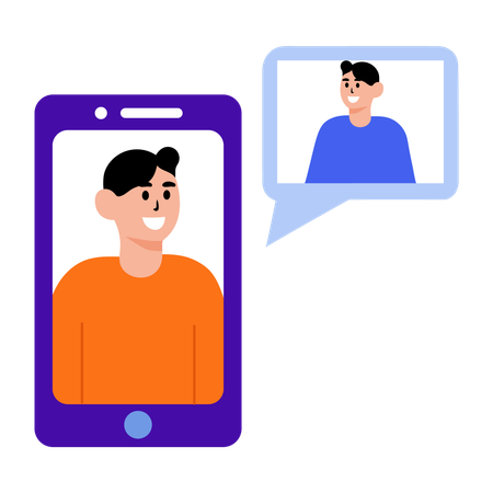 Personnes discutant en ligne  Illustration