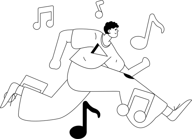 Les gens écoutent de la musique  Illustration