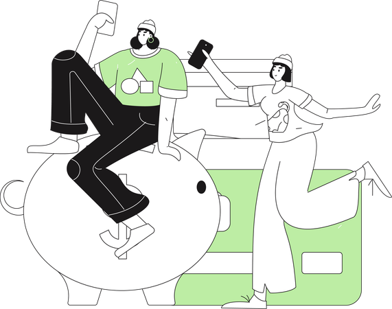 Les gens qui paient par carte  Illustration